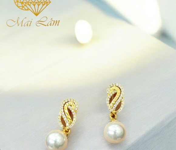 Bông Tai Bật Tòn Ten Hột Bẹt Lượn