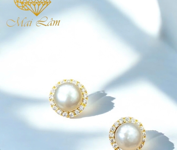 Bông Tai Đẩy Hột Bẹt Đai Tấm