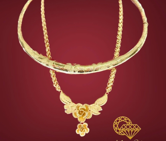 Đồ Cưới - Dây Chuyền Hoa Hồng; Kiềng Cổ