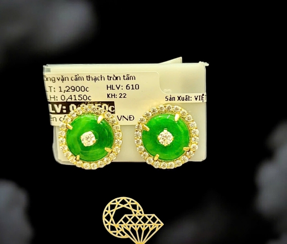 Bông Vặn Cẩm Thạch Tròn Hột Tấm