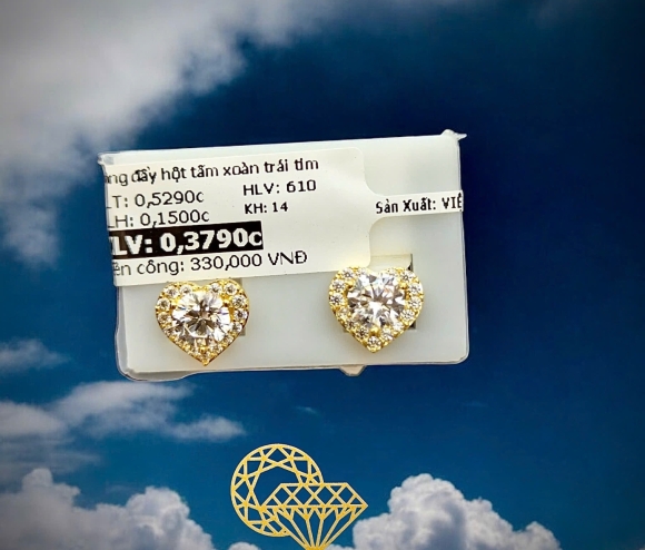 Bông Đẩy Xoàn Trái Tim Hột Tấm