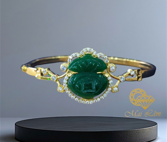 Vòng Tay Túi Tiền Đá Xanh Lá