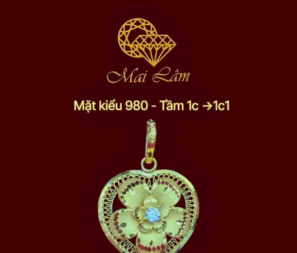 Mặt Kiểu Trái Tim Hột Trắng Lượn  1C 