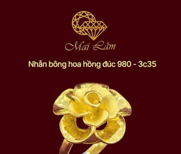 Nhẫn Bông 980 - Hoa Hồng