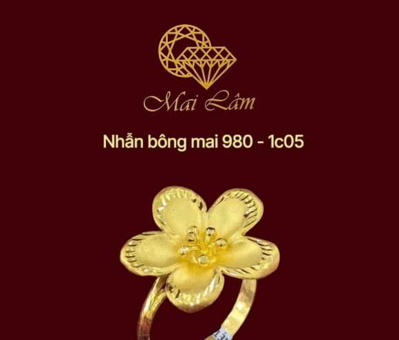 Nhẫn Bông 980 - Hoa Mai 5 Cánh