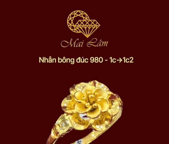 Nhẫn Bông 980 - Hoa Hồng Đúc