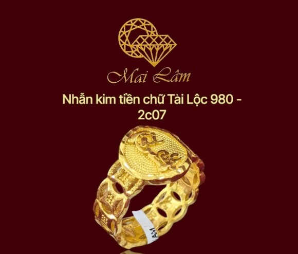 Nhẫn 980 -  Chữ Tài Lộc