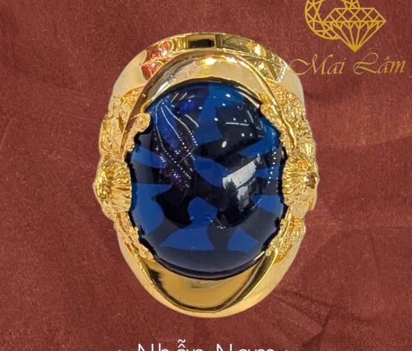 Nhẫn Nam Hột Xanh Dương