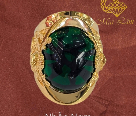 Nhẫn Nam Hột Xanh Lá