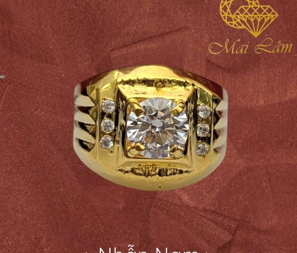 Nhẫn Nam Hột Trắng Tròn