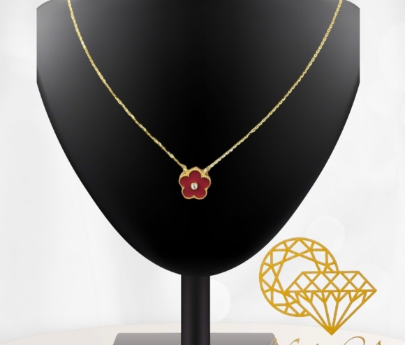 Dây Chuyền Hoa Đỏ 5 Cánh