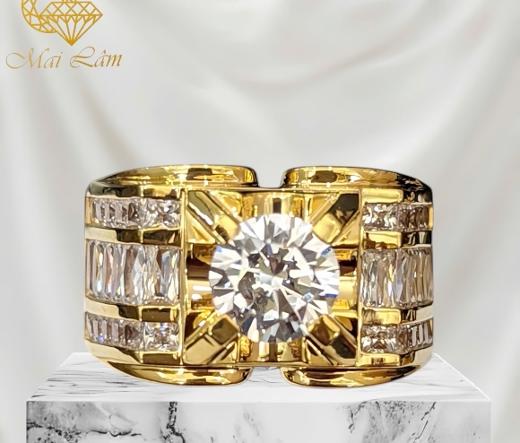Nhẫn Nam 1 Hột Đai Baget