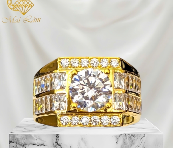 Nhẫn Nam 1 Hột Tấm, Baget 