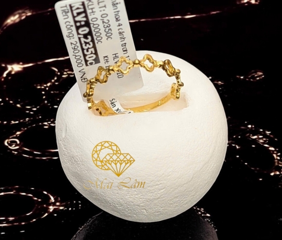 Nhẫn Hoa 4 Cánh Trơn