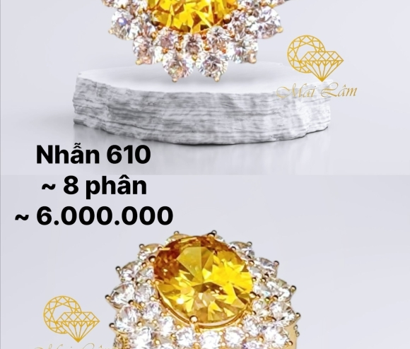 Nhẫn Hột Cao Hoa Hột Vàng