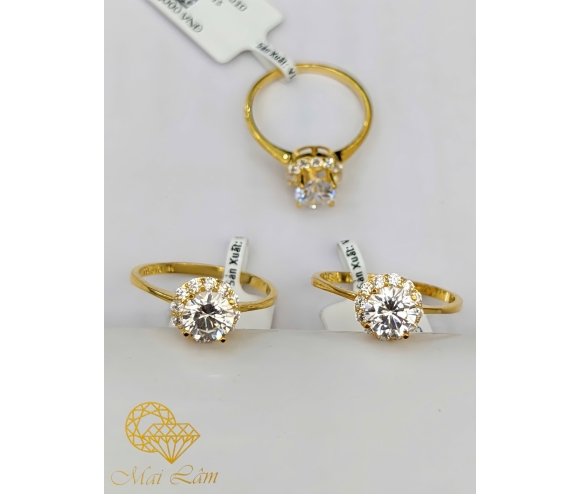 Nhẫn Nữ Hột Cao Tròn Tấm Xoàn
