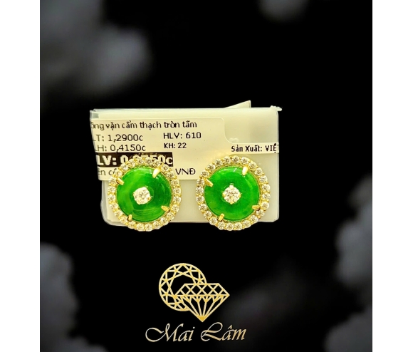 Bông Vặn Cẩm Thạch Tròn Hột Tấm