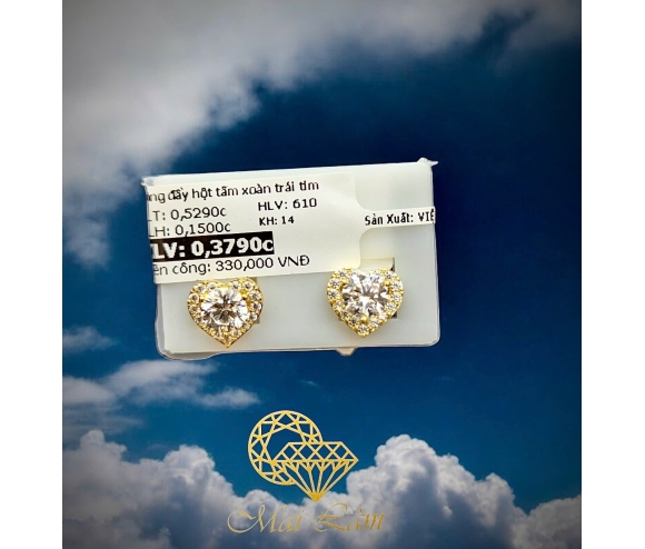 Bông Đẩy Xoàn Trái Tim Hột Tấm