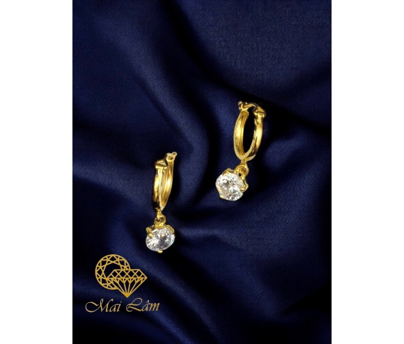 Bông Khoen 1 Hột Trắng