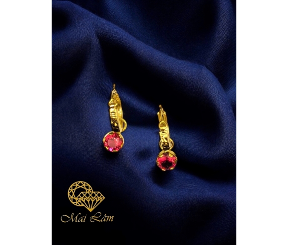 Bông Khoen 1 Hột Đỏ