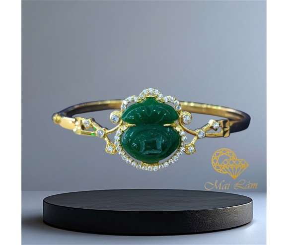 Vòng Tay Túi Tiền Đá Xanh Lá