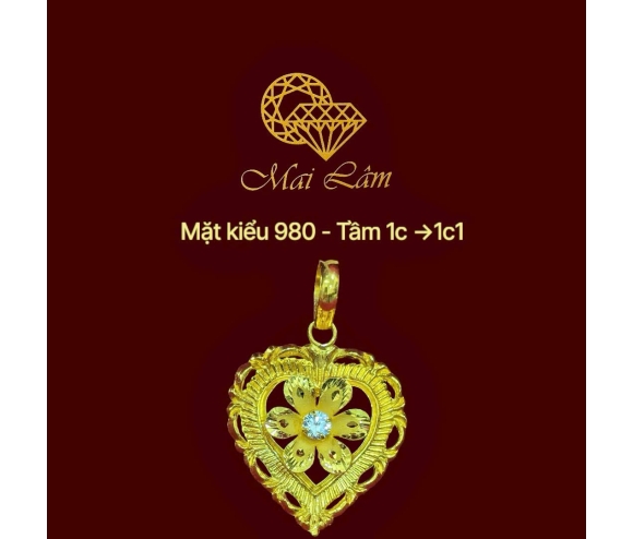 Mặt Kiểu Trái Tim Hột Trắng 1C