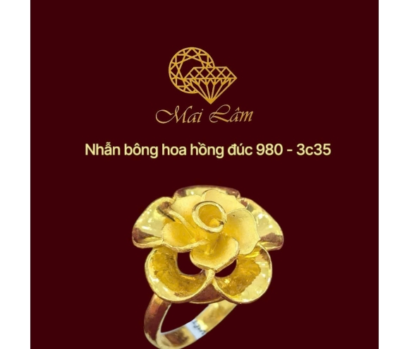 Nhẫn Bông 980 - Hoa Hồng