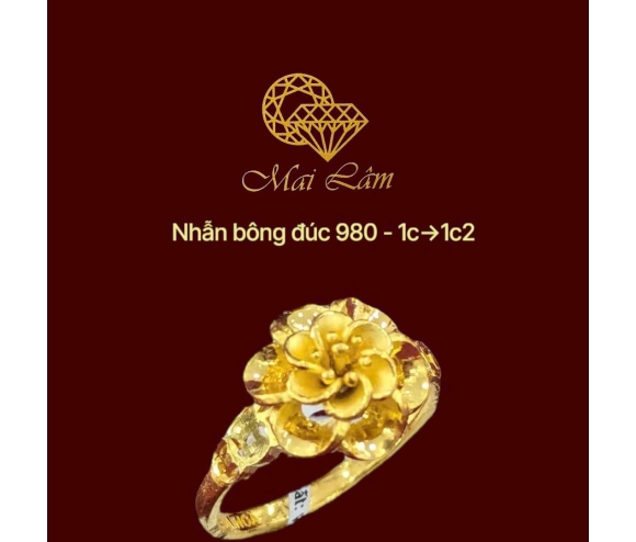 Nhẫn Bông 980 - Hoa Hồng Đúc