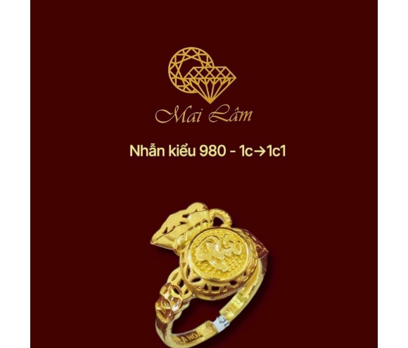 Nhẫn 980 - Túi Tiền Chữ Phúc