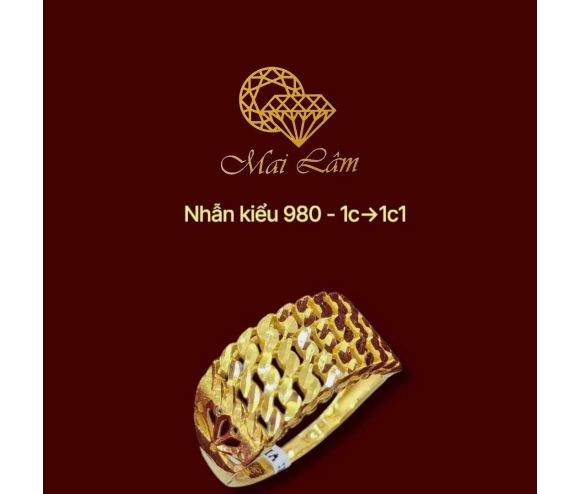 Nhẫn 980 - Khoen Lật 3 Hàng