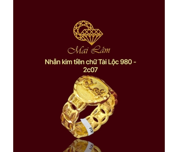 Nhẫn 980 -  Chữ Tài Lộc
