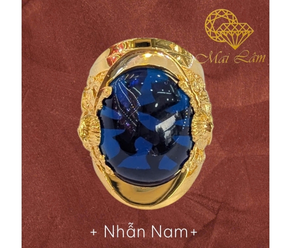 Nhẫn Nam Hột Xanh Dương