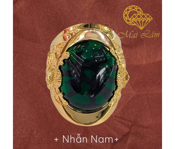 Nhẫn Nam Hột Xanh Lá