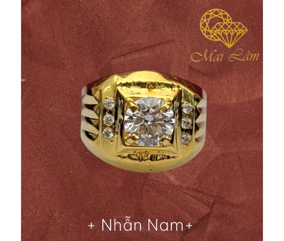 Nhẫn Nam Hột Trắng Tròn