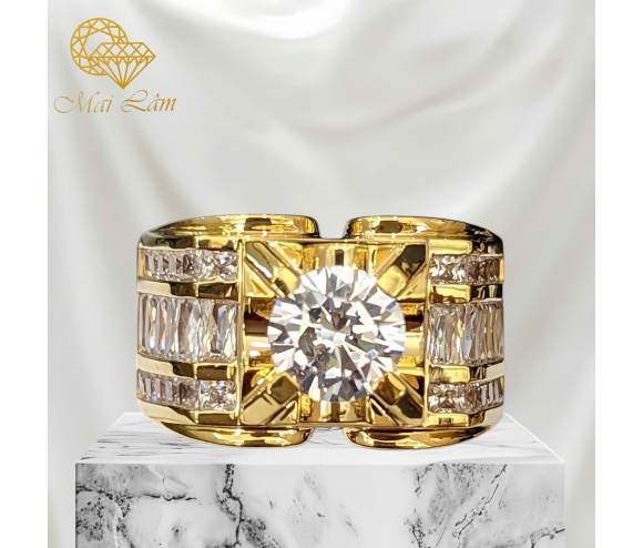 Nhẫn Nam 1 Hột Đai Baget