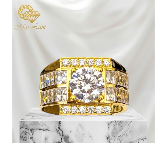 Nhẫn Nam 1 Hột Tấm, Baget 