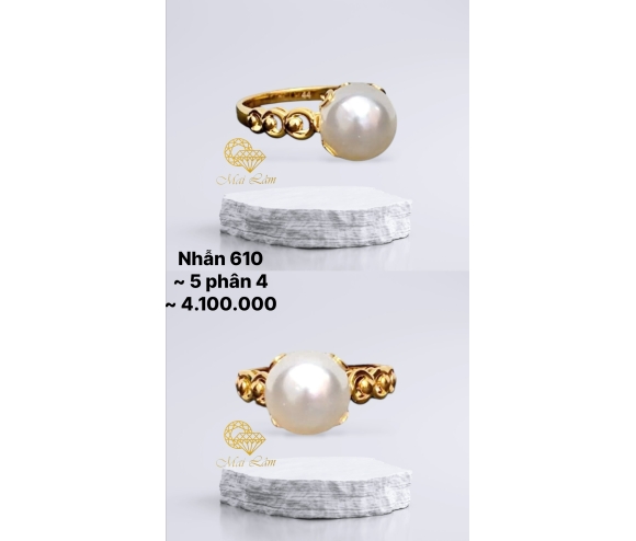 Nhẫn Hột Bẹt Đai Tròn Bi