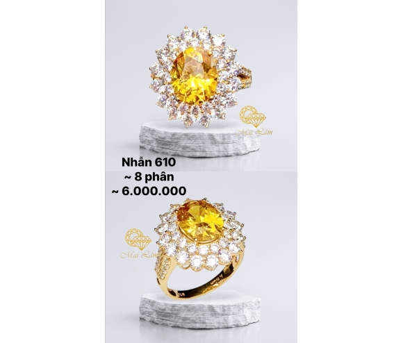 Nhẫn Hột Cao Hoa Hột Vàng