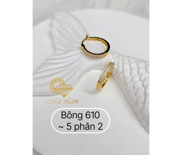 Bông Khoen 2 Hàng Hột Tấm
