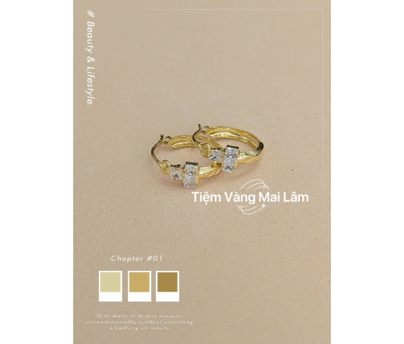 Bông Tai Trẻ Trung Đính Đá