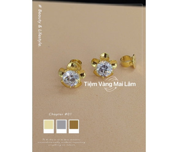 Bông Tai Đính Đá Lấp Lánh