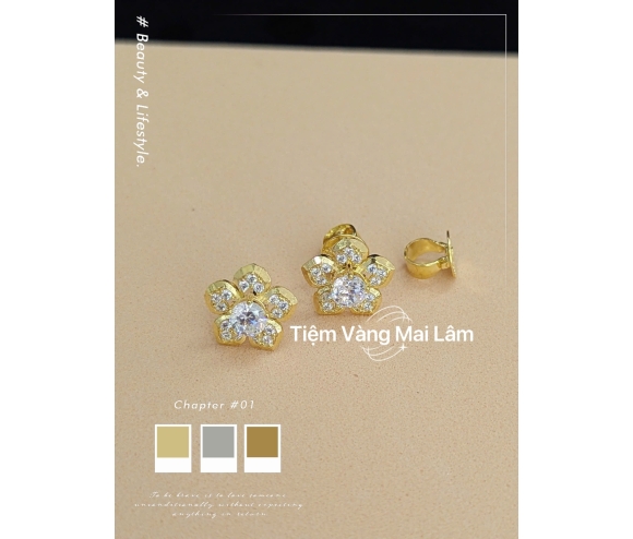 Bông Tai Đính Đá Lấp Lánh Sang